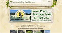 Desktop Screenshot of owlrunnursery.com