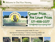 Tablet Screenshot of owlrunnursery.com